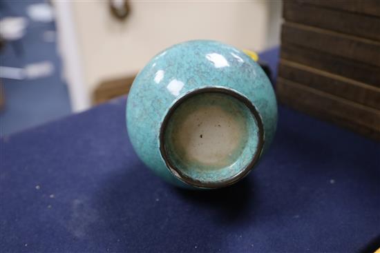 A Chinese robins egg glazed vase, probably Yongzheng/Qianlong period, H. 27.5cm